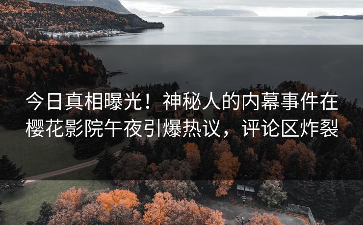 今日真相曝光！神秘人的内幕事件在樱花影院午夜引爆热议，评论区炸裂