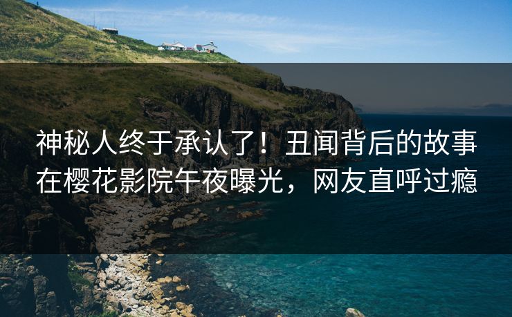 神秘人终于承认了！丑闻背后的故事在樱花影院午夜曝光，网友直呼过瘾